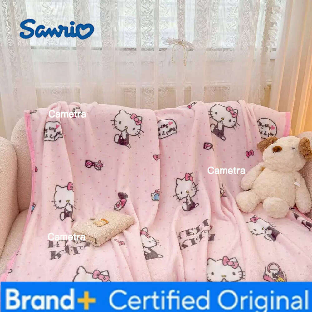 Sanrio hello kitty cartoon milk fleece skin-friendly kuromi my melody kids lunch break four seasons home sofa shawl blanket H260205