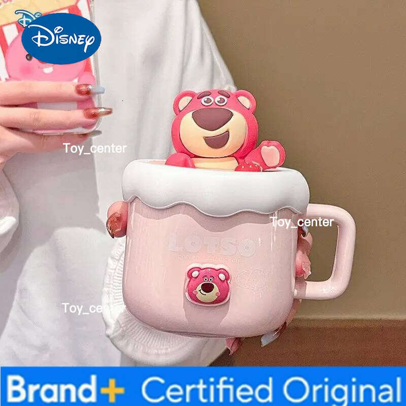Disney cute Winnie the Pooh Ceramic Strawberry Bear Couple Mug Office Coffee Drinking Girl Birthday Gift H260205