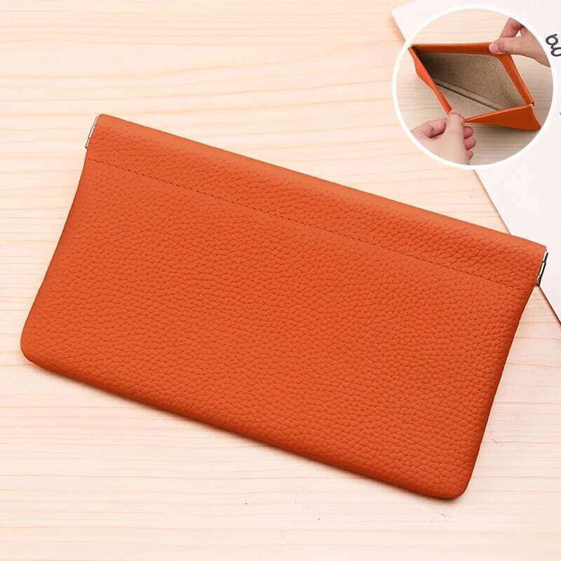 Self-closing top-layer genuine leather long wallet passport driver's license document holder headphone data cable organizer cash Z260205