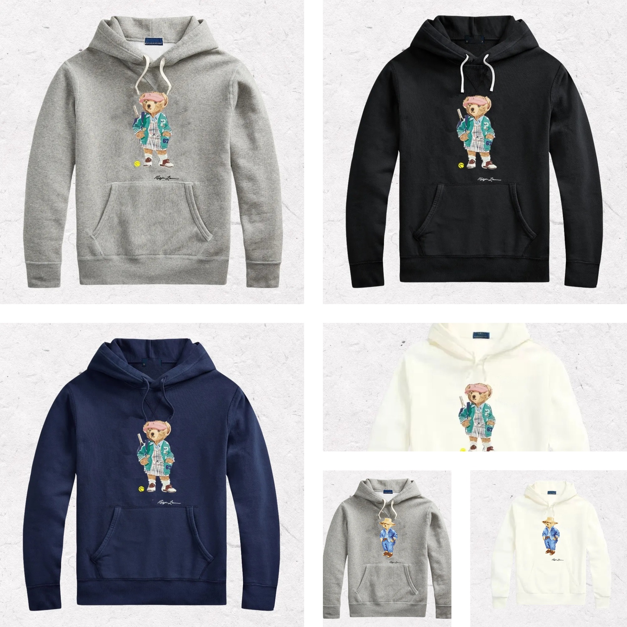 Designer mens luxury hoodie Premium Classic Bear Embroidered Hoodie Vintage Preppy Style Bear Graphic comfortable Hoodie