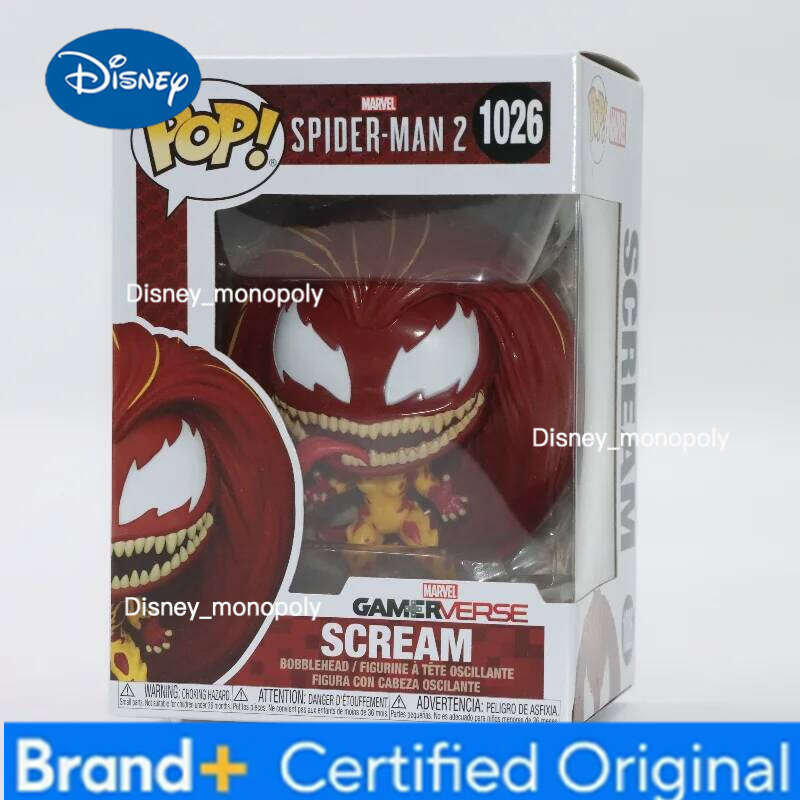 Disney Funko POP Original Marvel Spider-Man 2 Scream Collectible Figure Toy Gift for Boys Girls Kids Model Desktop Decorations H260205