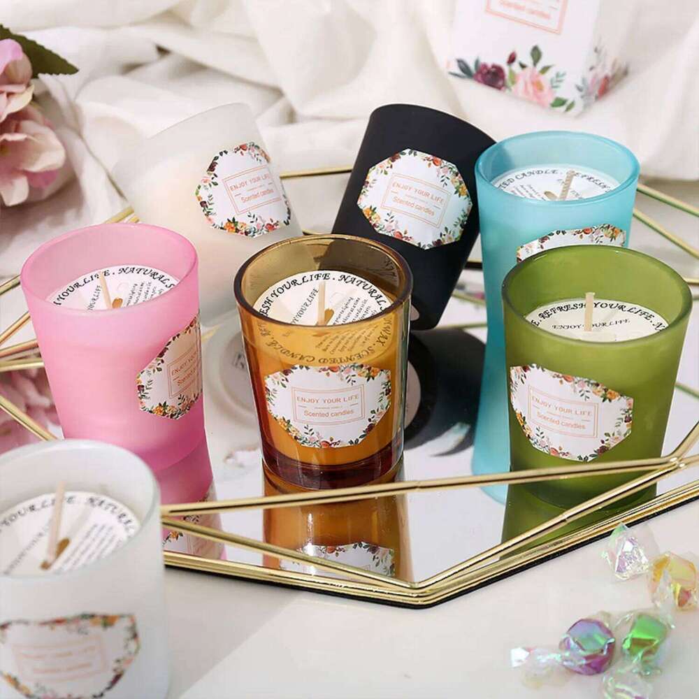 1pc Aromatherapy Candle - Smokeless Plant Wax Glass Jar Candle, Essential Oil Scented for Home Wedding Party Gatherings H260205