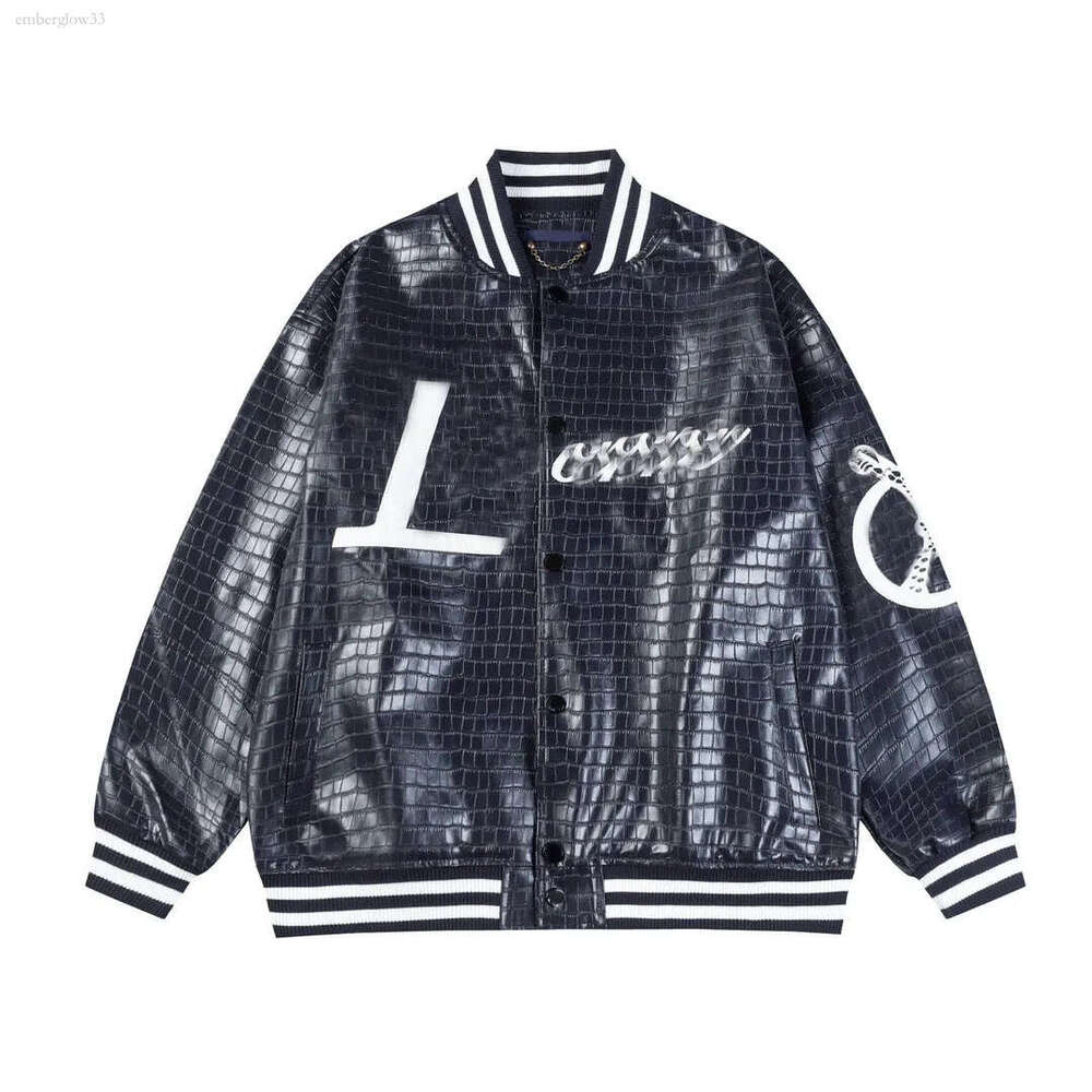 lvs Jacket Luxury Men's Letterman Bomber Coats Letter Embroidery Autumn Men Baseball louis vouiton Jackets Hip Hop Loose Varsity Winter Keep Warm louise Jacket c58