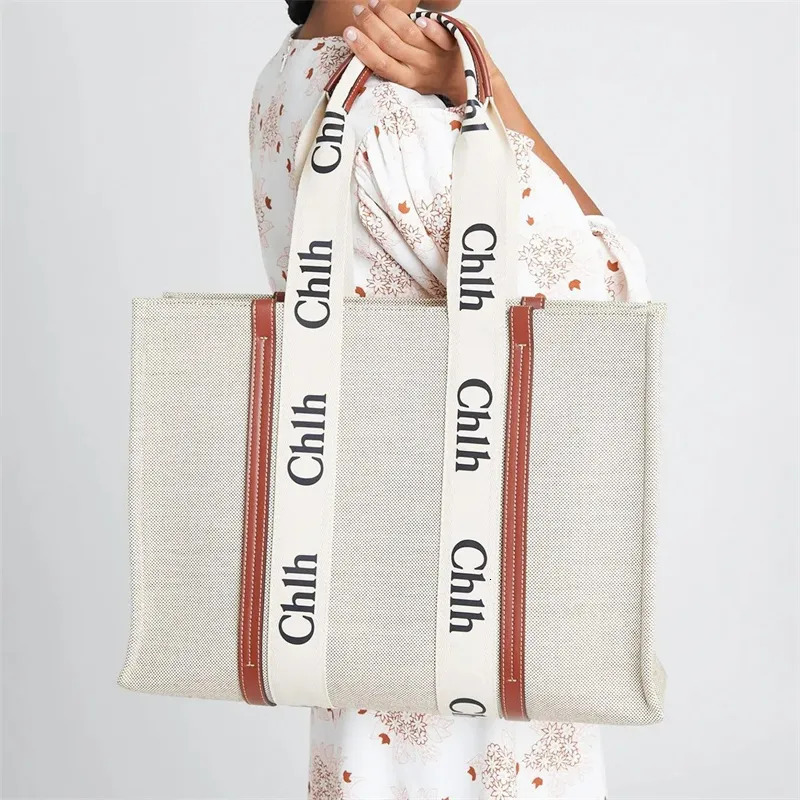 High Quality WOODY Tote Women handbags shopping bag luxury designer Clutch fashion weekender linen Large Beach bags sizes travel Crossbody Shoulder Purses 2 3