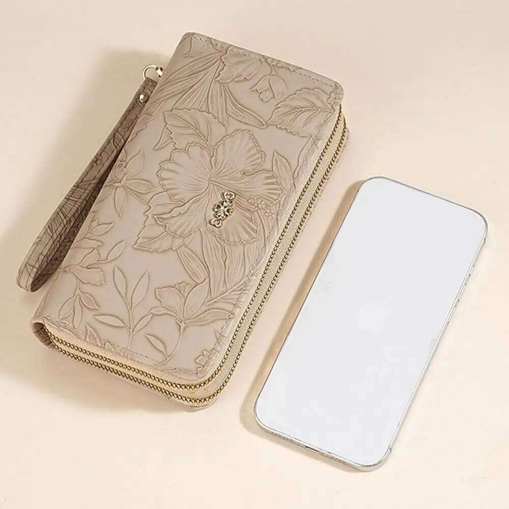 Gifts Double Zipper Long Womens Wallet Multifunctional Embossed Purses Card Holder Large Capacity Clutch Bag Z260205