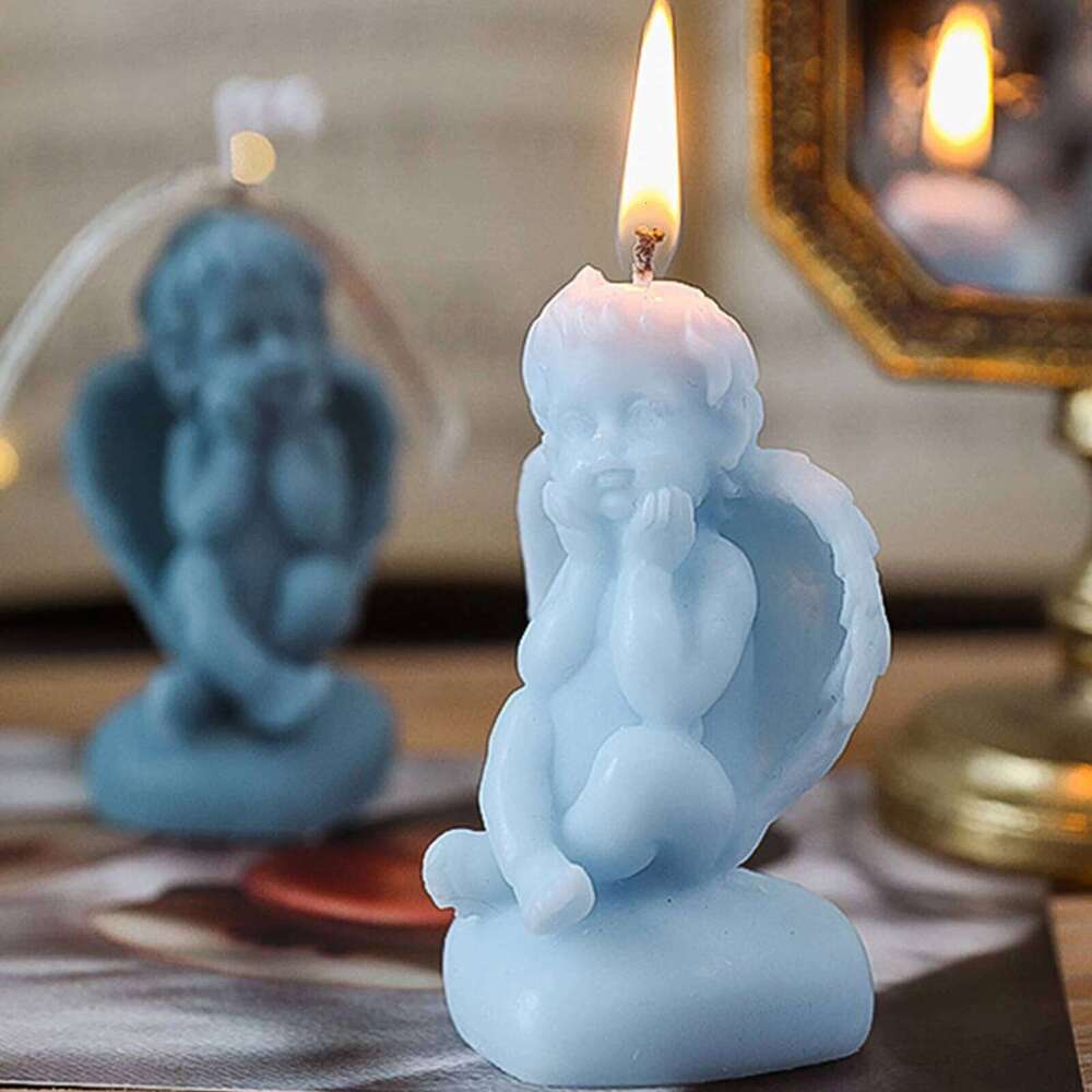 1Pc Angel Scented Candle - Handmade Rose/Berlin Girl Fragrance, Desktop Ornament Home Decor Bulk Birthday Party Favor S260204
