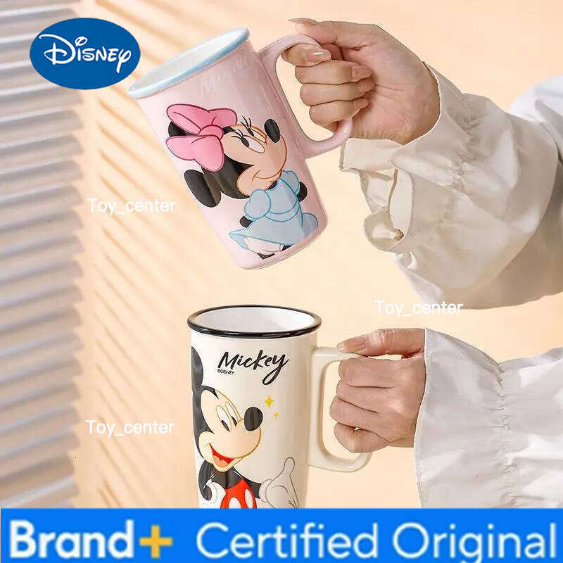 Disney Cartoon Kawaii Pooh Bear Minnie Male & Female New Outdoor Office Cute Home Couple Ceramic Drinking Cup Holiday Gifts H2602051