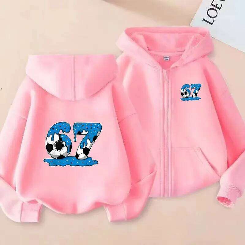 Fashion 67 Kid's Clothes Hoodie+Pants Suit Spring Autumn six seven Tracksuit 2pcs Set 3-12 Years Children zipper hoodies X260205