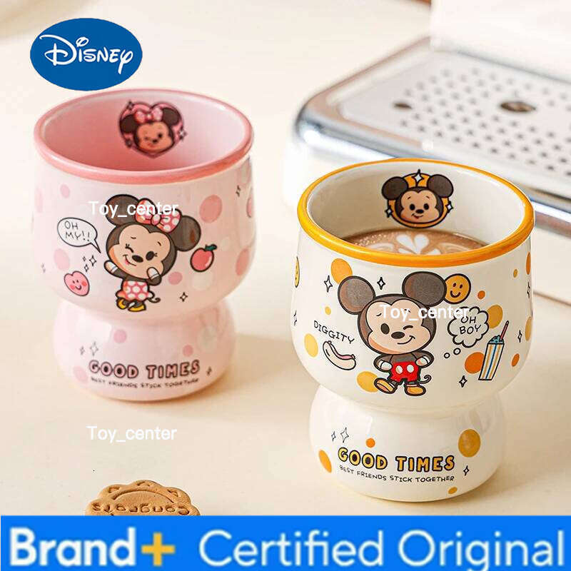 Disney Cartoon Milk Water Cup Ceramic Mugs Coffee Household Simple Cute 4pcs Box Cups Beautiful Gift Free Shipping H260205