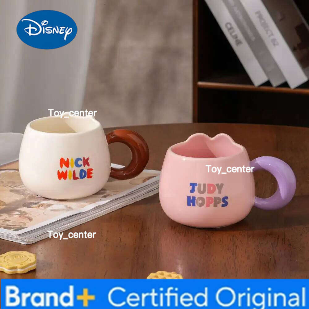 Disney Kawaii Zootopia 2 Anime Hobby Judy Hopps Nick Wilde Cartoon Ceramic Shaped Cup Household Mug Birthday Gift H260205