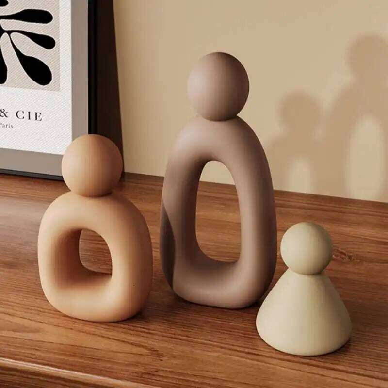 Simple Family Statue Modern Style Home Decor Hollow Sculpture Nordic Living Room Ornaments Bedroom Decoration Figurines Gift S260204