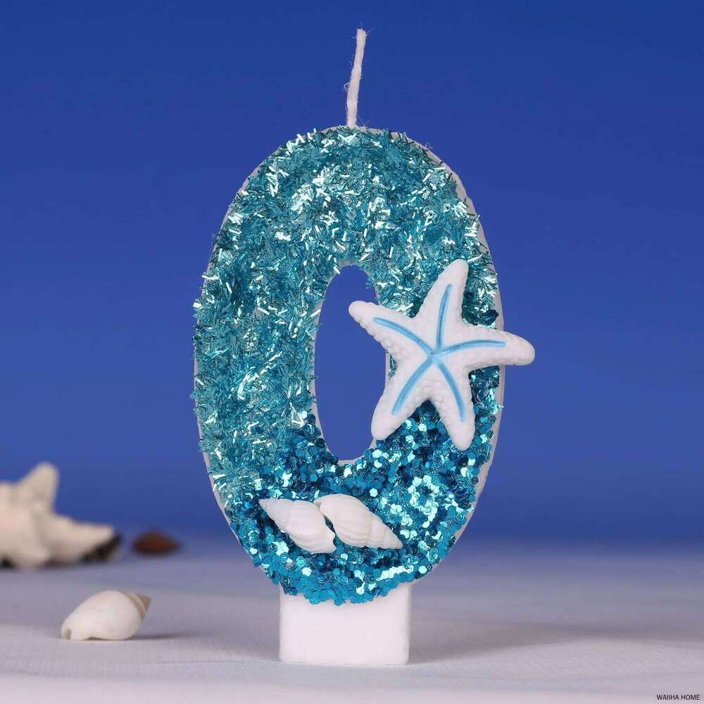 Candles 0-9 Number Glitter Blue Snowflake Candle Kids Girls Birthday Party Cake Topper Decoration Supplies S260204