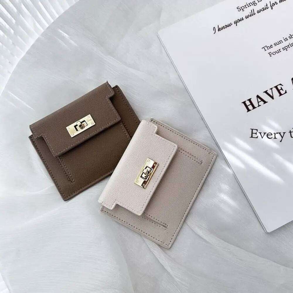 PU Leather Women's Wallet Fashion Zipper Solid Color Coin Purse Short Style Two Fold Card Bag Women Z260205