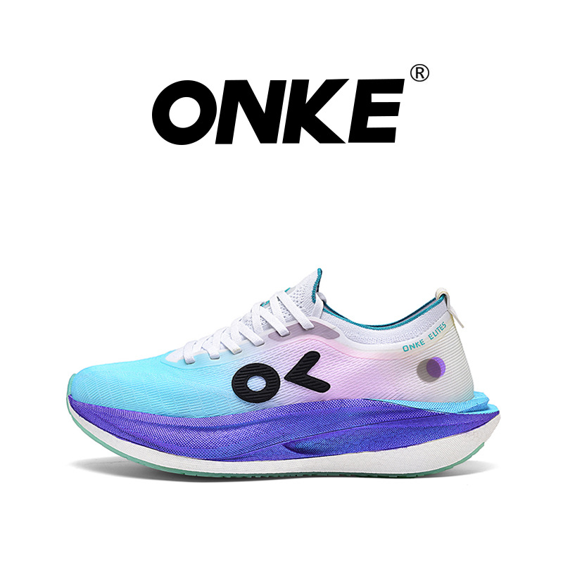 New design ONKE summer new model breathable carbon plate running shoes with anti-slip and wear-resistant cushioning feature for sports. Free shipping