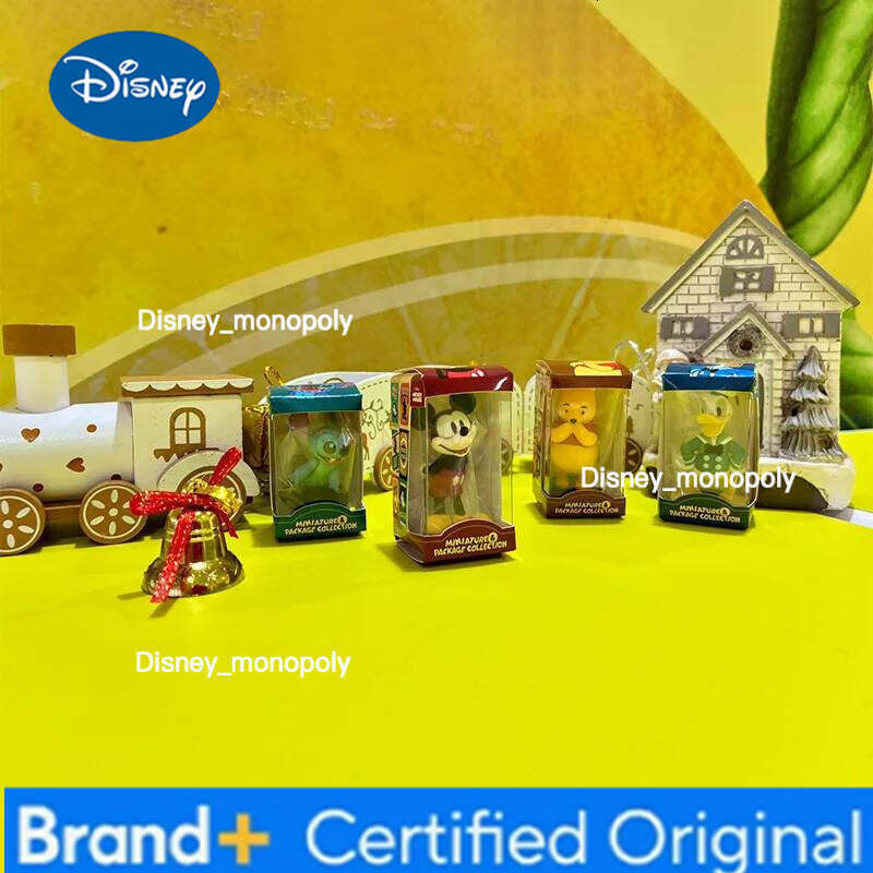 Disney In Stock Hot Genuine Bandai Boxed Ornaments Mickey Stitch Winnie The Pooh Model Toy Collectible Gift H260205