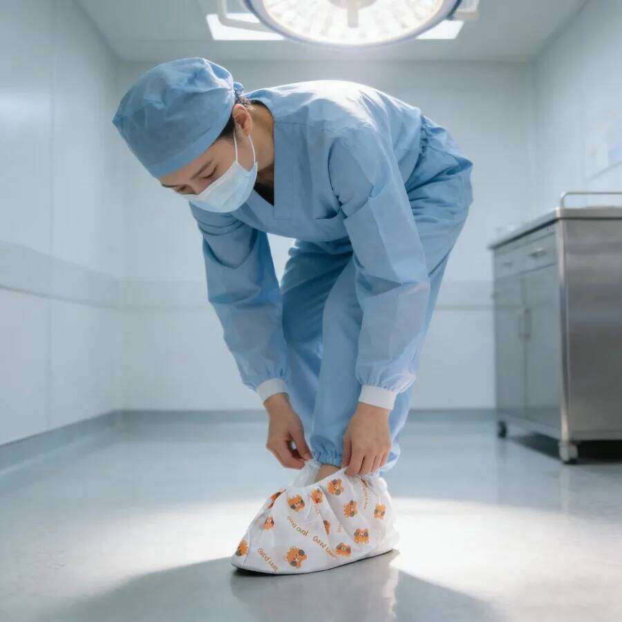 50PCS Cute Bear Disposable Shoe Covers Waterproof Non-Slip Nonwoven Booties Indoor Home Use S260204