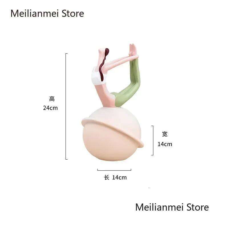 Desktop Decoration Trinkets Resin Figure Statue Decorative Figurines Home Decor Cute Girl Yoga Ornaments Gift S260204