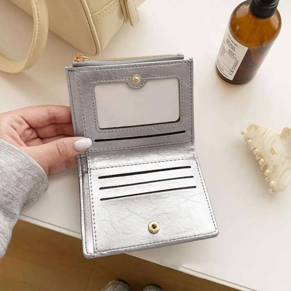Korean Style Bifold Wallet Ultra Thin Short Clutch PU Leather Holder Multi-function Multi Slot Folding Card Bag Z260205