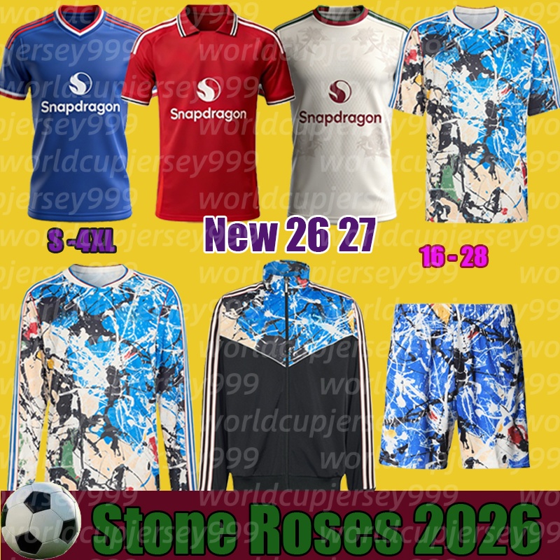 Manchester SESKO MBEUMO CUNHA 25 26 tracksuit Jacket Soccer Jerseys football shirts men kids kits Pre match goalkeeper Training United Stone Roses 2026 shorts