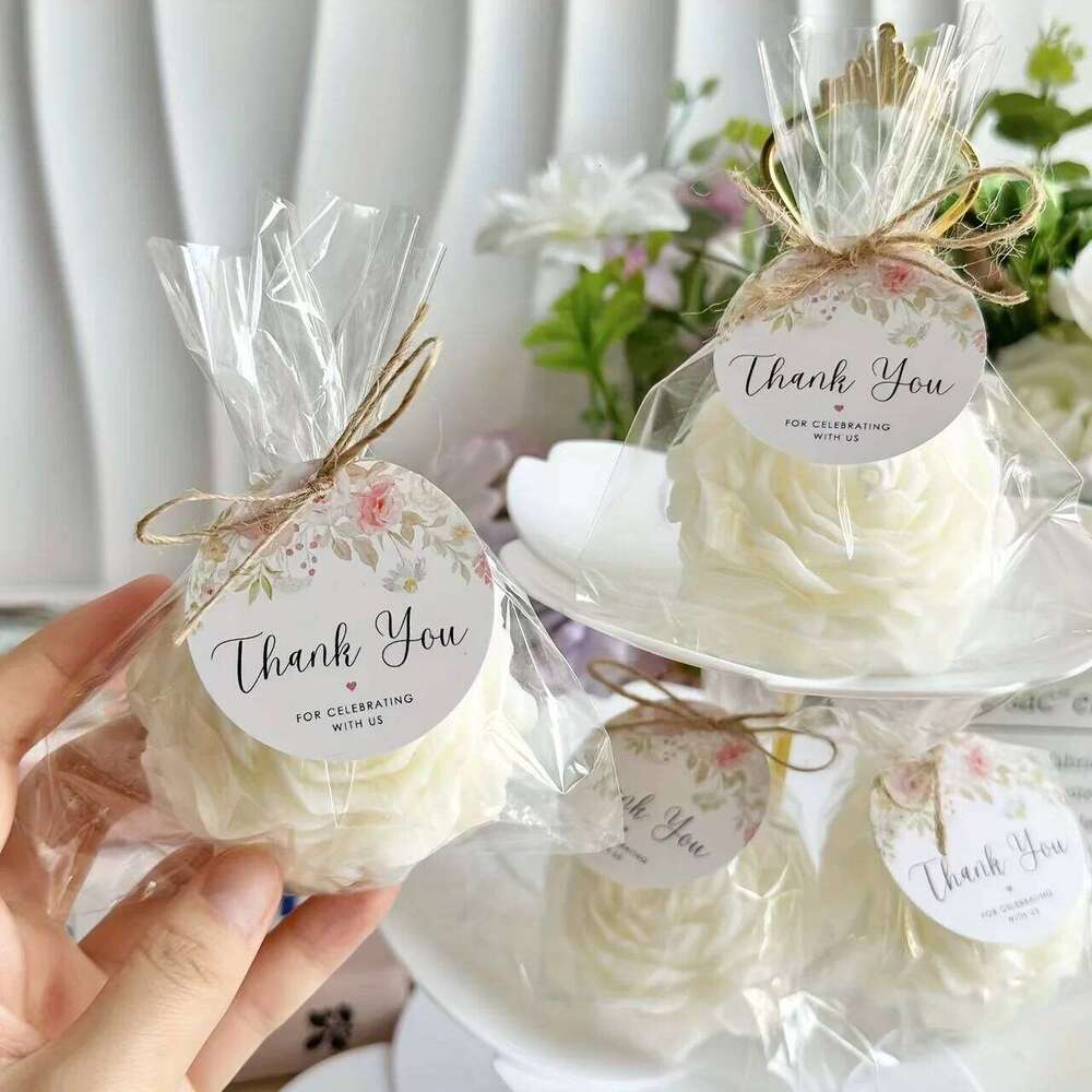 10sets Rose Flower Decorative Candles for Wedding Guest Gifts, Bridal Shower Table Decor, Party Centerpieces, Gift Display S260204