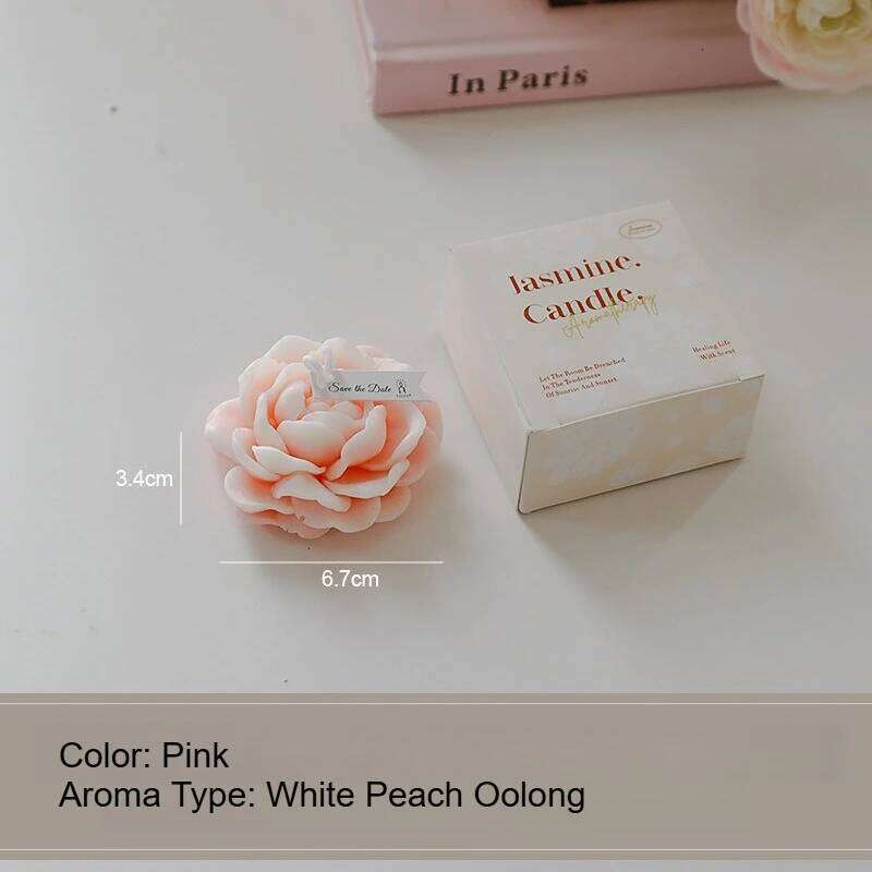 1pc Jasmine Shaped Aromatherapy Candle Mother's Day Souvenir Small Creative Fragrance Gift Ornament S260204
