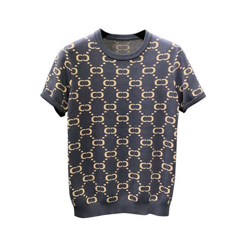 Men's Short Letter Jacquard High-End Autumn Winter Base Layer Top Youth Knitted Sweater Thickened Half Sleeve