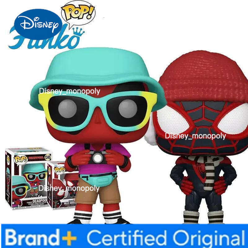 Disney Funko Pop Original Marvel Spider-Man DEADPOOLTOURIST Anime Figure Statue Model Toys Collectibles Gifts for Child Festival H260205