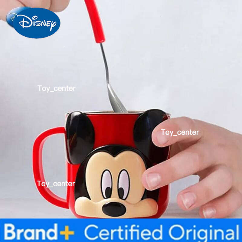 Disney 316 Stainless Steel Cup Stitch Mickey Mouse Frozen Elsa Cartoon Anime Milk Mugs 3D Anti-fall Children Drinking 260ml Gift H260205
