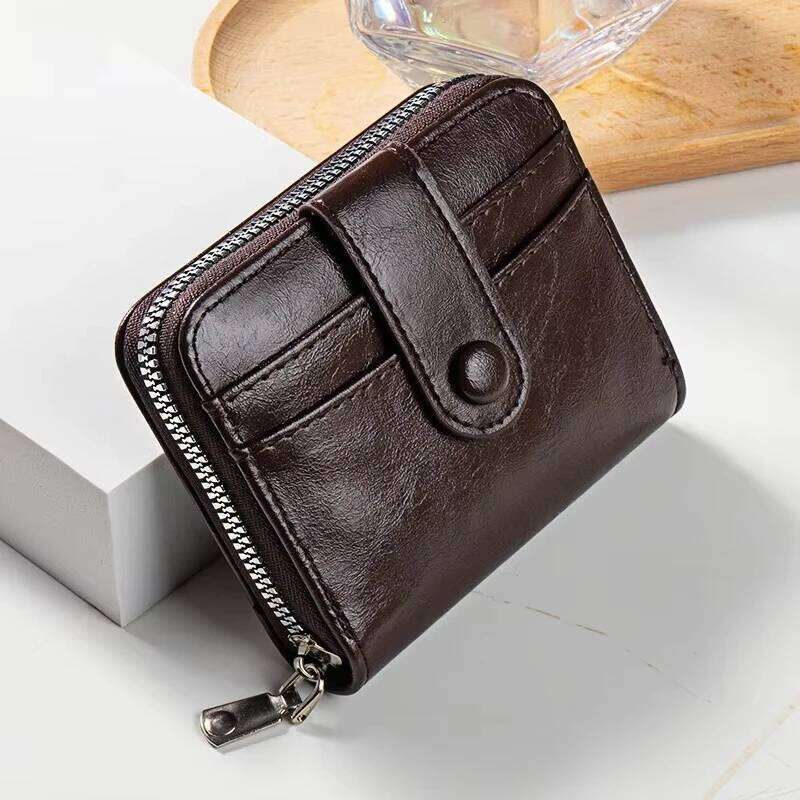 PU Leather Multi-card Slot Bag Men's Short Zipper Coin Large Capacity Card Holder Retro Purse Wallet Z260205