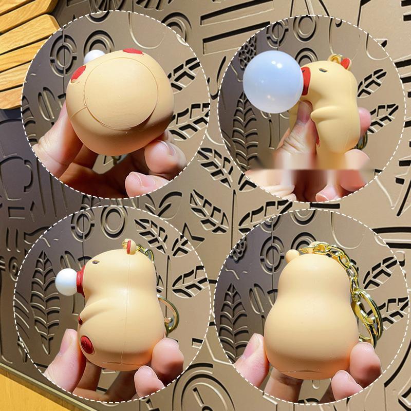 Bag Charm Key Chain Y2K Purse Accessory Internet Celebrity Capybara Bubble Blowing Keychain Cute Little Capybara Pendant Car Bag Decoration Exquisite 