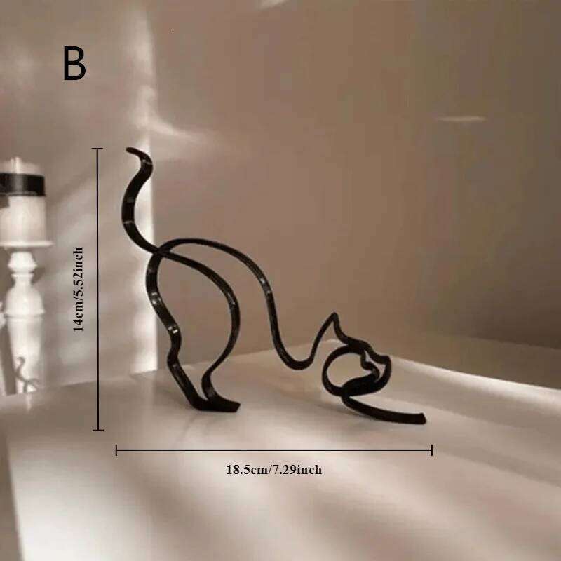 Creative Sculpture Metal Dog Abstract Minimalist Art Iron Figurines Office Desktop Accessories For Home Decoration Supplies S260204