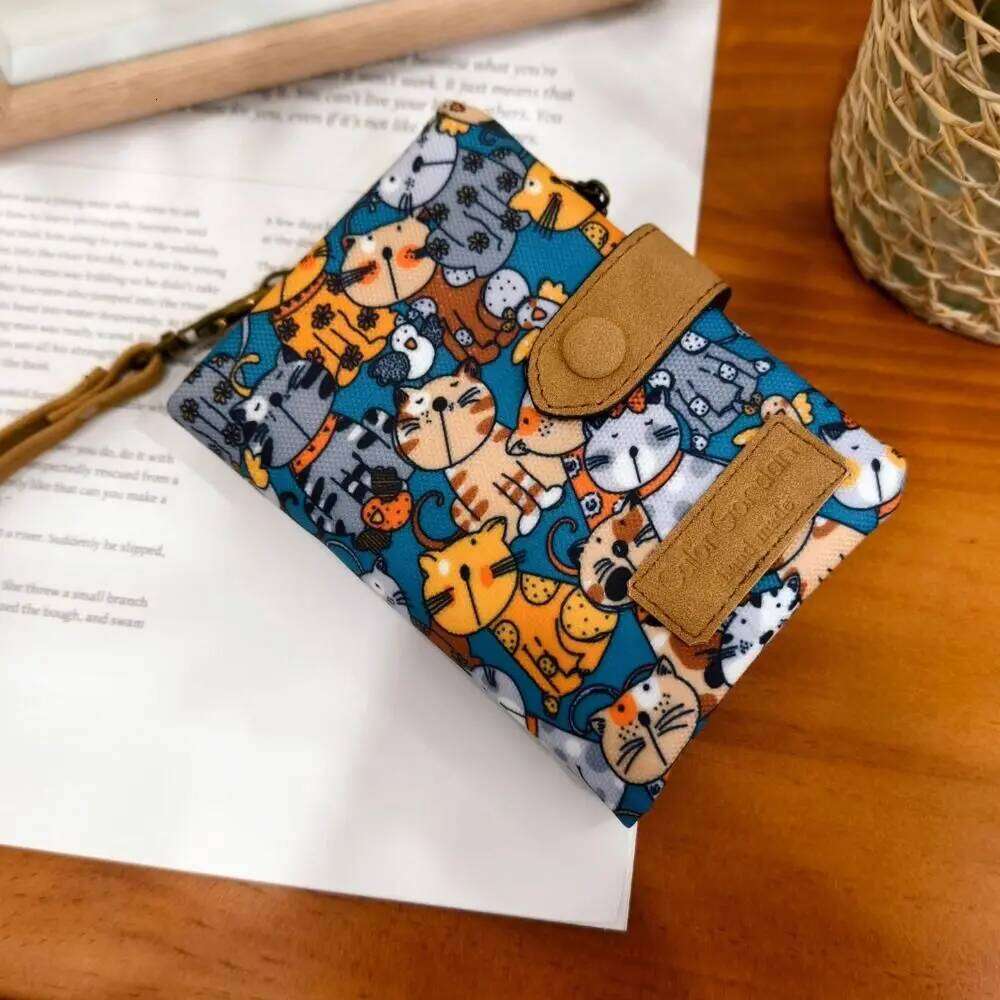 Fashion Zipper Hasp Short Wallet PU Printing Money Bag Leather-Capacity Card Holder Women Girl Z260205
