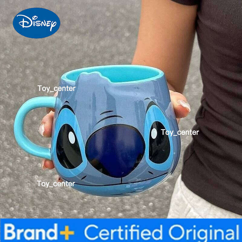 Disney Cute Stitch Male and Female Home Dormitory Portable Personality Cartoon Shape Non Slip Ceramic Water Cup Holiday Gifts H260205