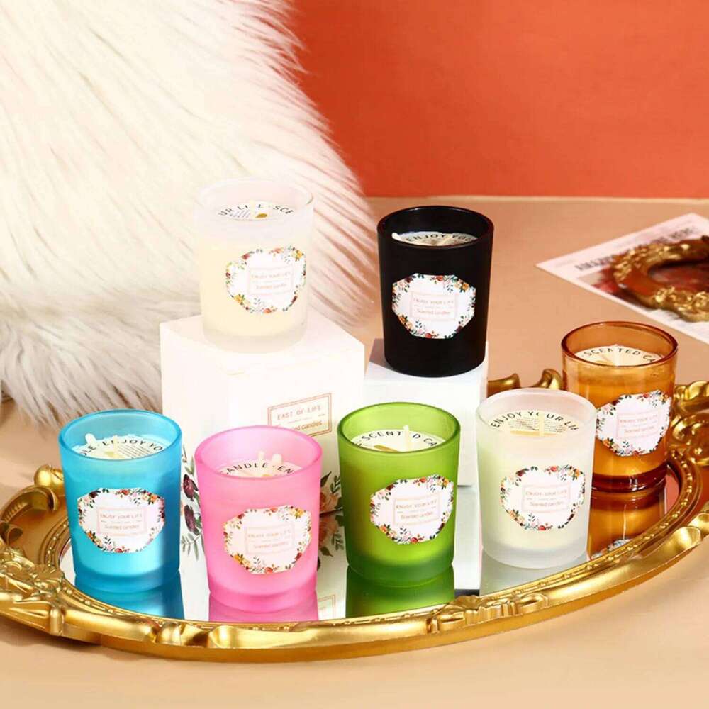 1pc Long Lasting Aromatherapy Candle - Non-Toxic Plant Wax Glass Jar Candle, Smokeless Scented for Home Party Wedding H260205