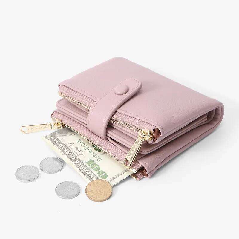 Fashionable Ladies Wallet Simple PU Coin Purse Multi-Slot Card Holder Zipper Clutch for Women Carteras Mujer Billeteras Dama Z260205