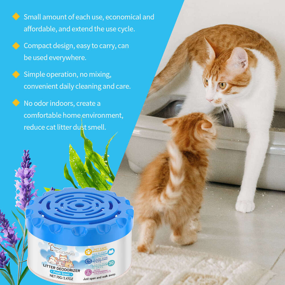 Yegbong Litter Deodorizer Box Waste Cat Urine Cleaner Odor Freshener Mild Ingredients Toilet Deodorizing Gel S260203