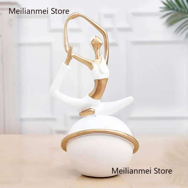 Desktop Decoration Trinkets Resin Figure Statue Decorative Figurines Home Decor Cute Girl Yoga Ornaments Gift S260204