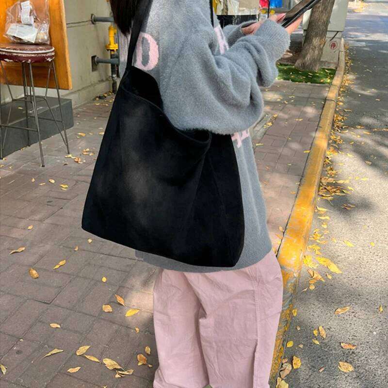 Retro Suede Frosted Tote Autumn and Winter New Versatile Work Commuting Shoulder Bag Women's Bags Handbags 2025 Y260204