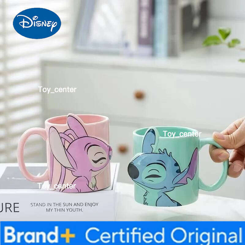 Disney Cartoon Stitch Shaped Ceramic Coffee Home Office Anime Couple Fashion Mug Mouthwash Cup For Couples Creative Cartoo H260205
