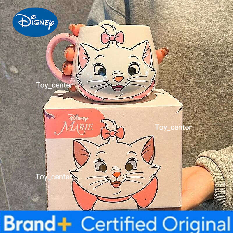 Disney Cartoon Marie Cat girl's exquisite and cute personalized creative design bottom non-slip ceramic water cup holiday gift H260205