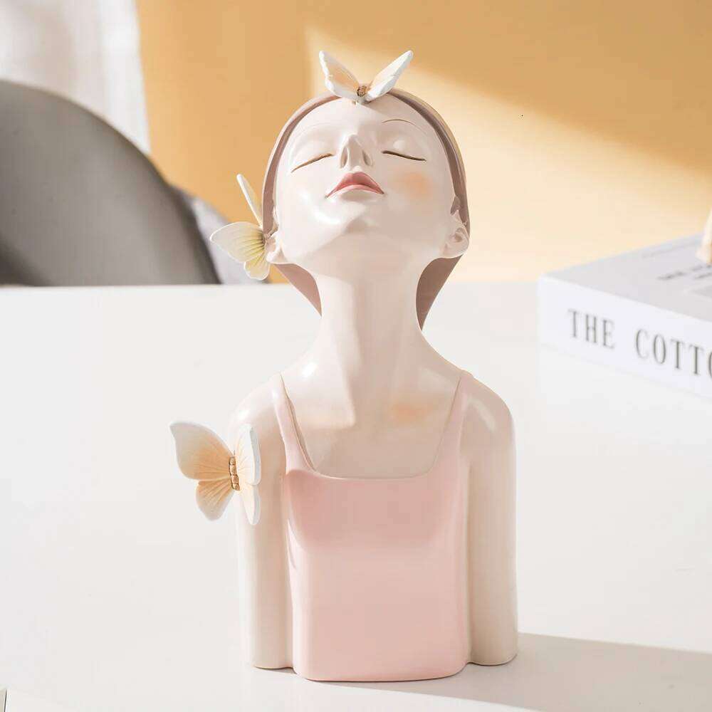 Vilead Butterfly Girl Sculptures Teens Pink Room Decoration Interior Fairy Garden Pop Art Modern Decor Bedroom Home Design S260204