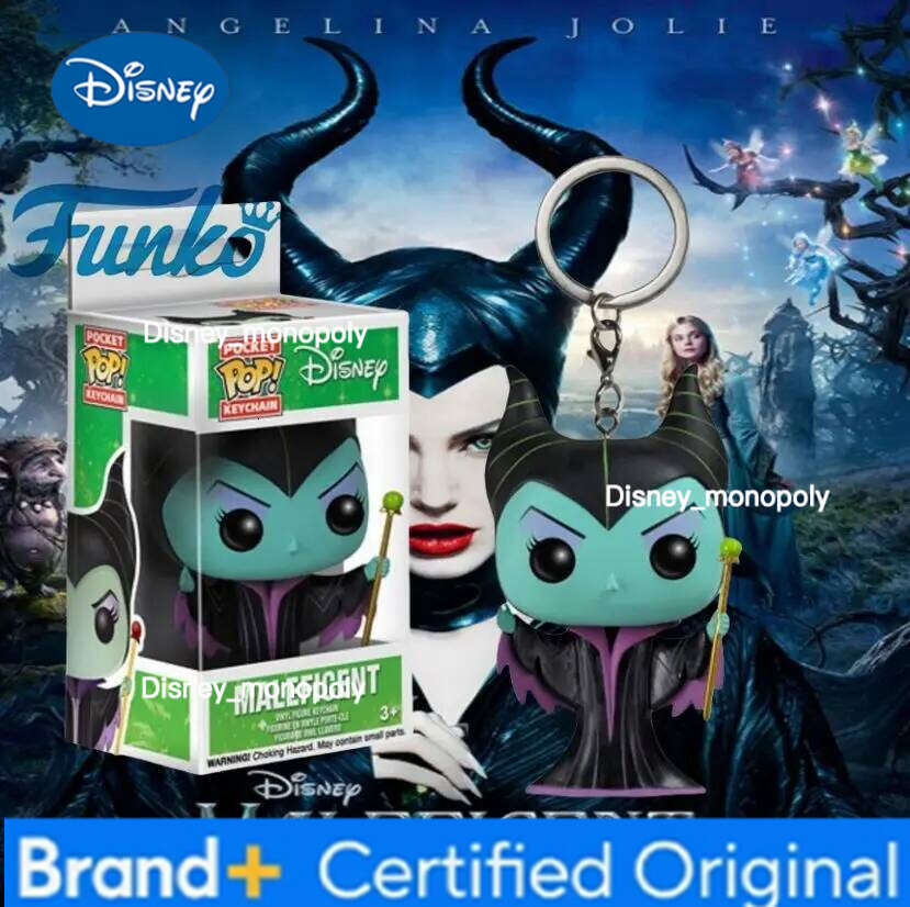 Disney Funko POP Movie & TV Character Maleficent Pocket Action Doll Kids Toy Keychain Strap Box Gift H260205