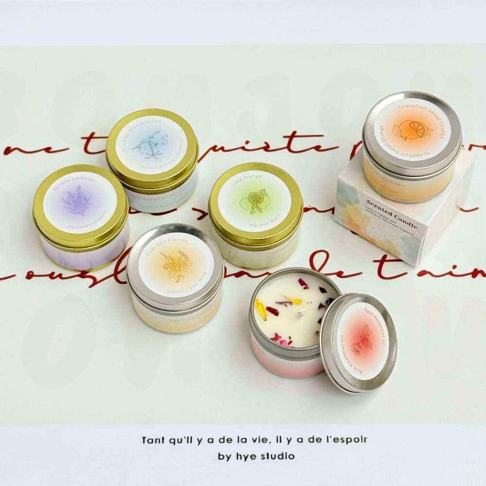 1Pc Dry Flower Scented Candle, 6Scents Rose Coconut Freesia Lime Soy Wax for Home/Office Fragrance Air Freshener Decoration Gift H260205
