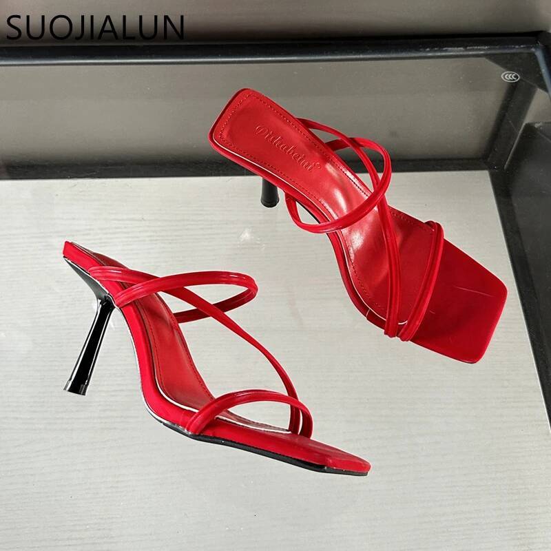 2026 Summer New Brand Women Slipper Fashion Narrow Band Ladies Elegant Sandal Shoes Thin High Heel Dress Slides Pumps ddmypanda