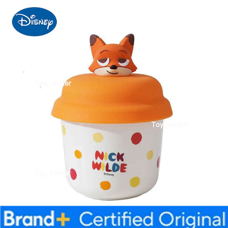 Disney Mug with Lid Zootopia Nick Judy Ceramic Thick Cartoon Cute Figure Dormitory Office Home Coffee Milk Water Cup Couple Gift H260205
