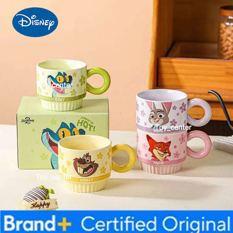 Disney Zootopia Series Cute Mugs Girls Cartoon Ceramic Water Cups 4 Pieces Set Creative Office Coffee Cup Birthday Gifts H2602051