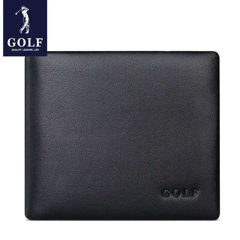 GOLF Man's Leather Short Wallet with Id Holders Coin Purse Square Bag Folding Gentleman Money Clip Card Organizer Z260205