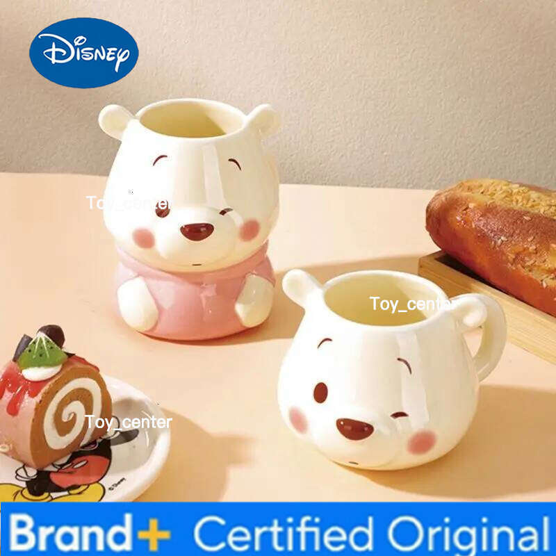 Disney Winnie the Pooh Cartoon Cute Ceramic Creative Coffee Milk Mug Birthday Gift Couple Pair Cup H260205