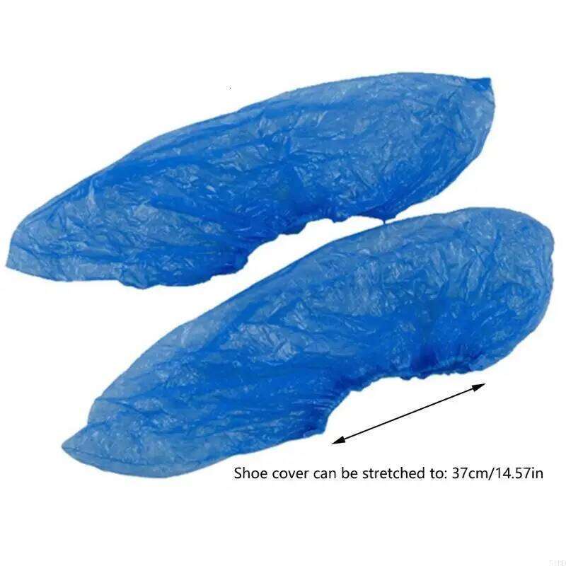 51BD 100PCS Waterproof Boot Plastic Disposable Shoe Covers Overshoes S260204