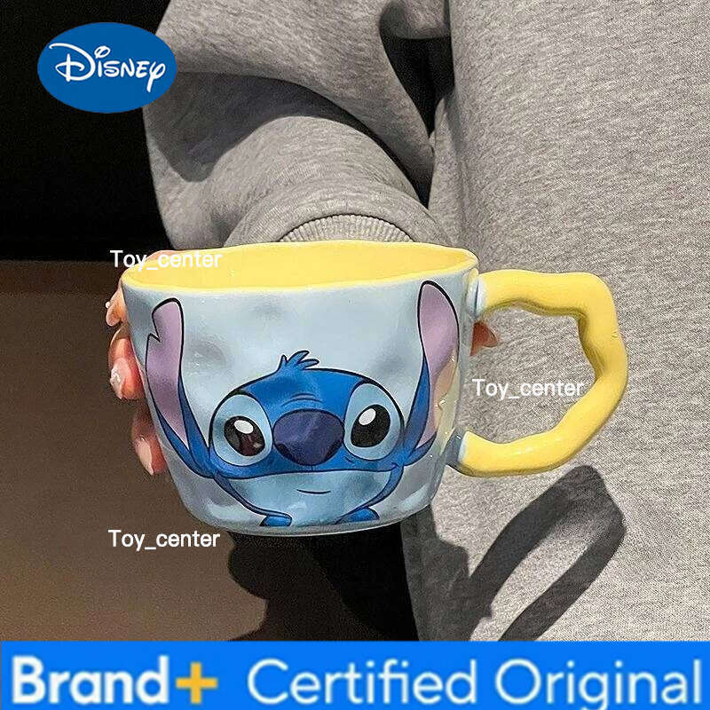 Disney New Stitch Angel anime-themed creative personalised cartoon couple ceramic milk coffee mugs high-quality festive gifts H260205